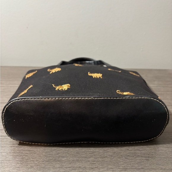 100% Cotton Small Black Purse‎ with Brown Safari Animals - Picture 3 of 7